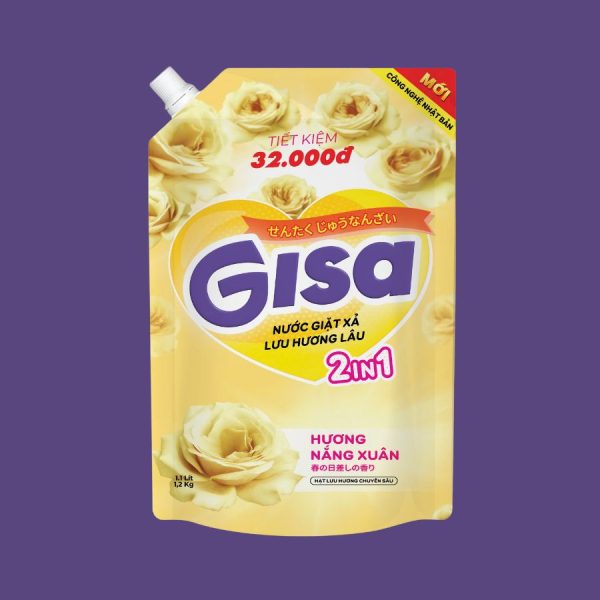 nước giặt xả GISA hương nắng xuân 1.2 lít