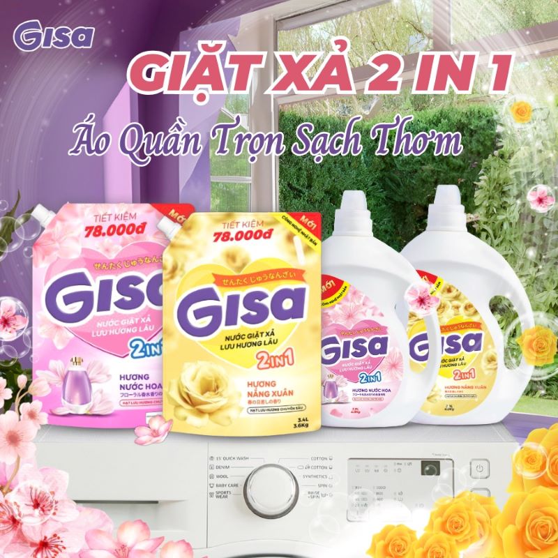 nước giặt GISA 2 trong 1