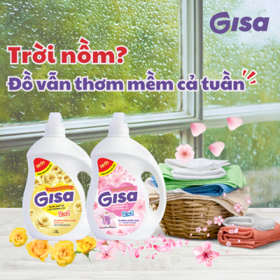 Trời nồm ẩm ướt, quần áo vẫn thơm mềm nhờ nước giặt thơm lâu GISA – Bí quyết giữ hương cả tuần